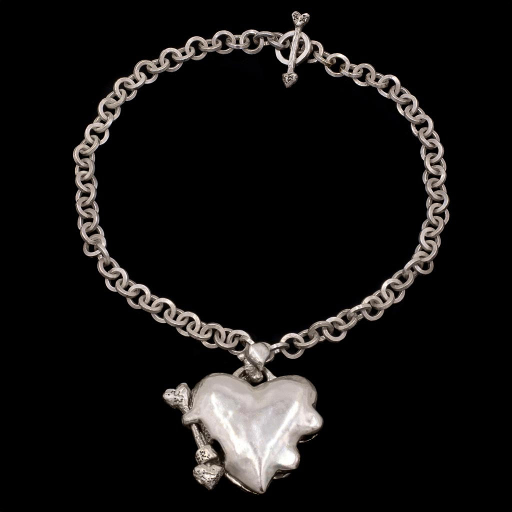 Large Heart Locket on Chainmaille