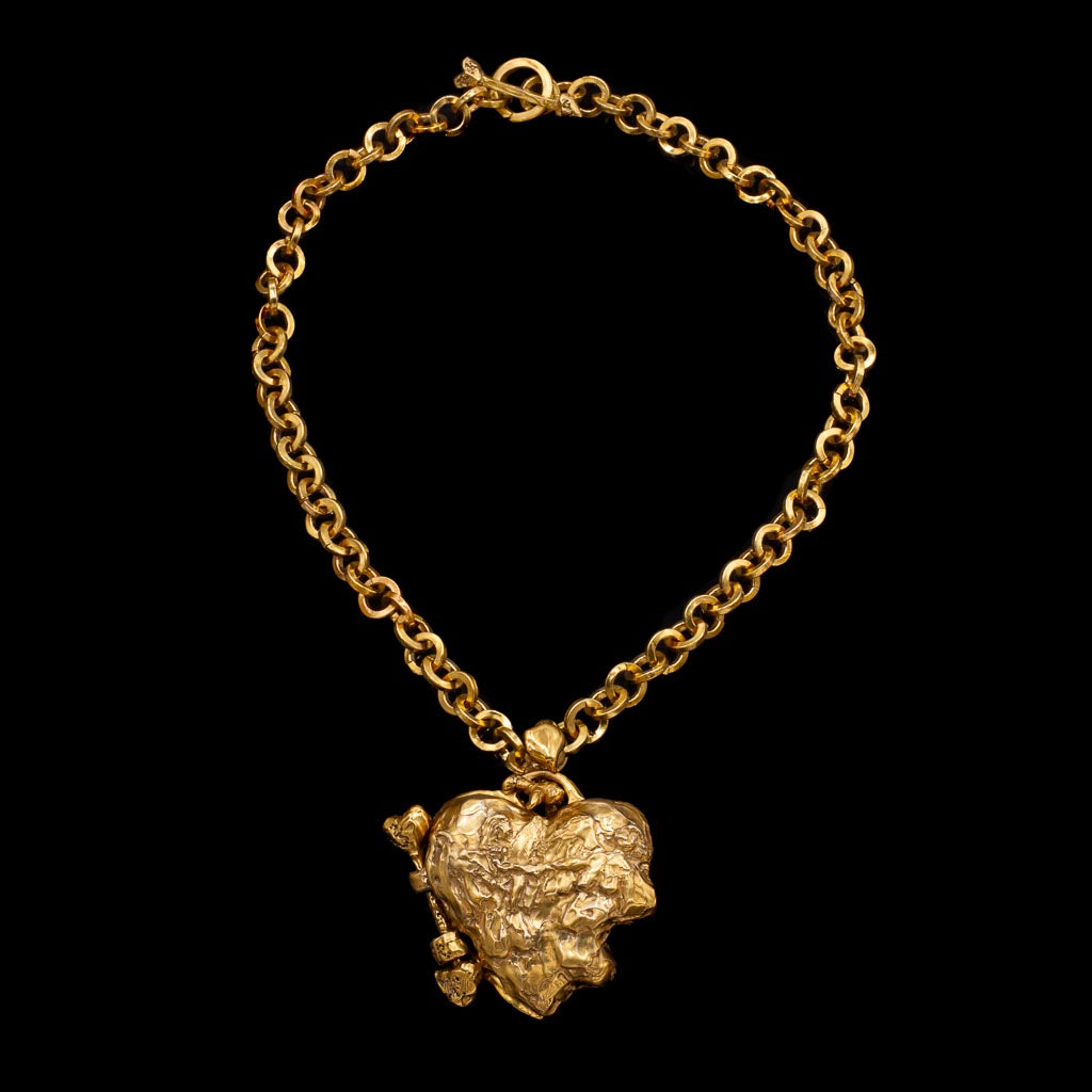 Large Heart Locket on Chainmaille