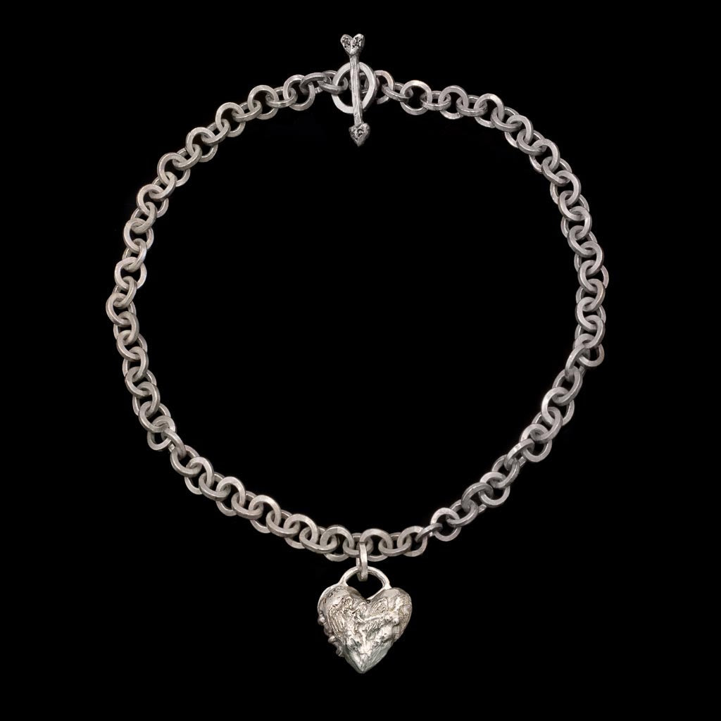 Small Heart Locket on Chainmaille