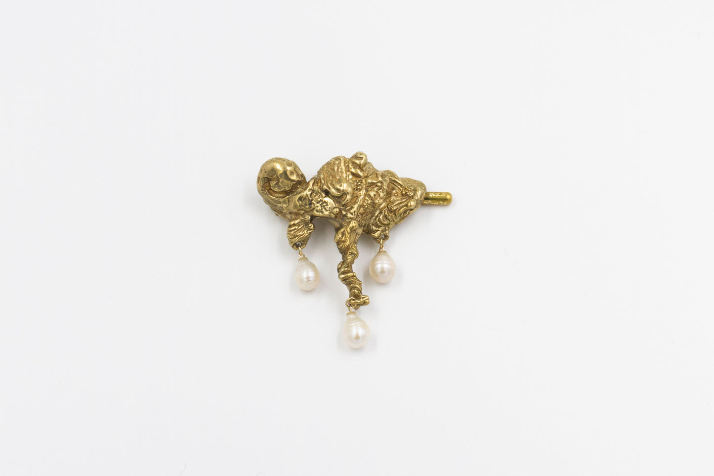 Curdled Brooch no. 1 (3 pearls)