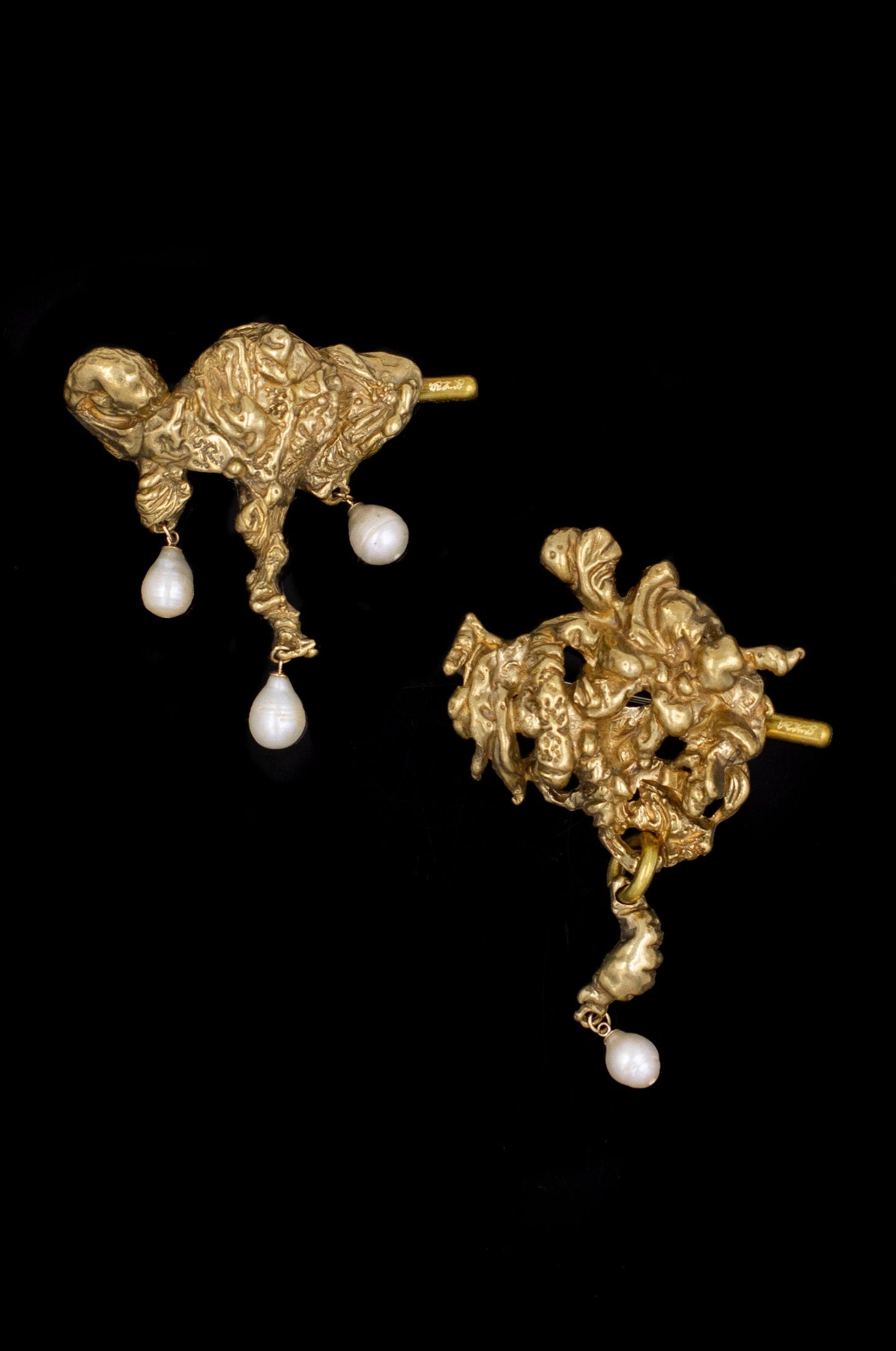 Curdled Brooch no. 1 (3 pearls)