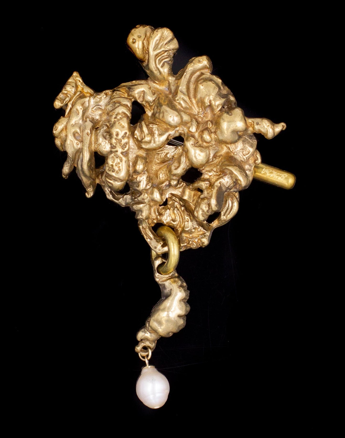 Curdled Brooch no. 2 (1 pearl)