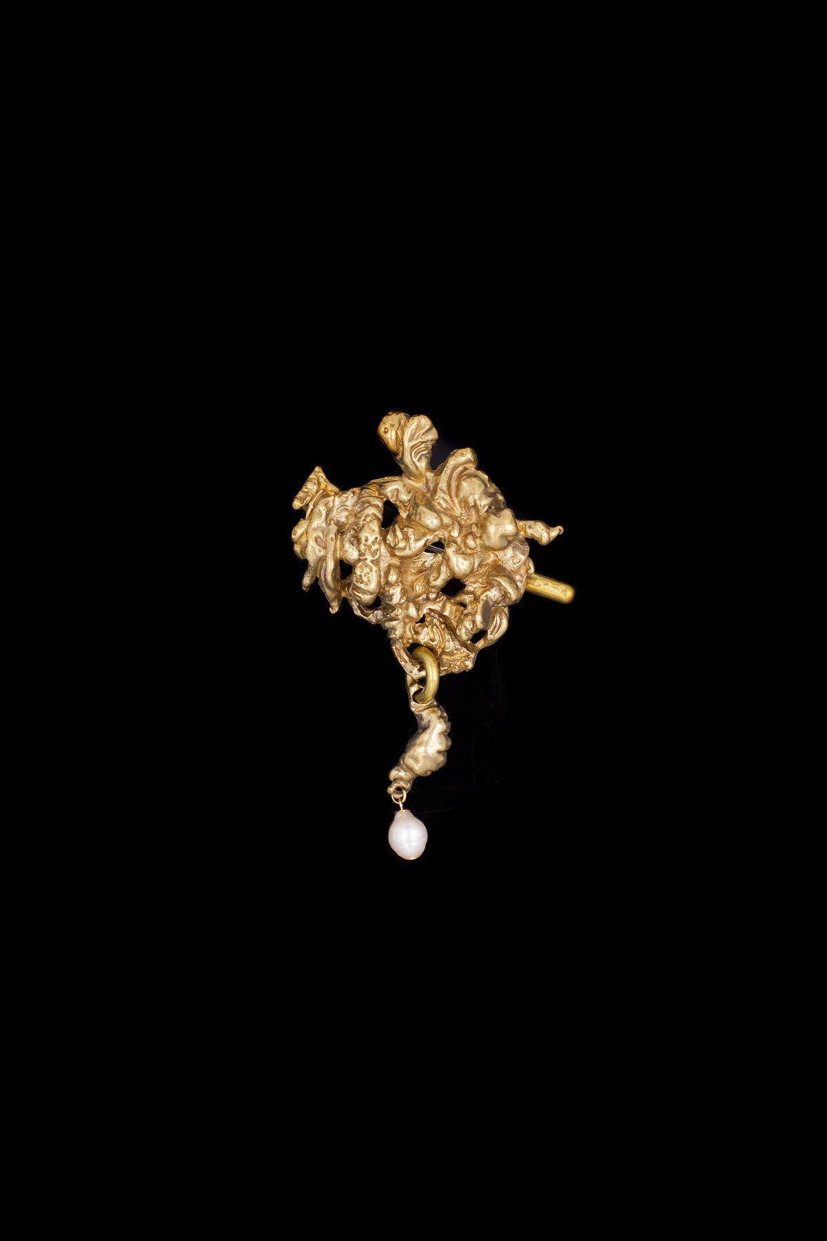 Curdled Brooch no. 2 (1 pearl)