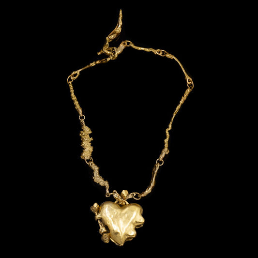 Large Heart Locket on Bespoke Curdled Chain