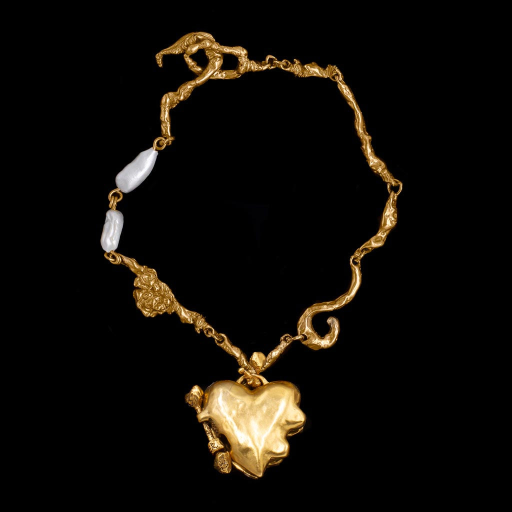Large Heart Locket on Bespoke Curdled Chain