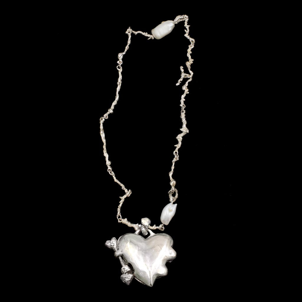 Large Heart Locket on The Standard Curdled Chain