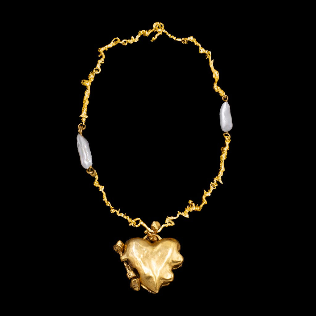 Large Heart Locket on The Standard Curdled Chain