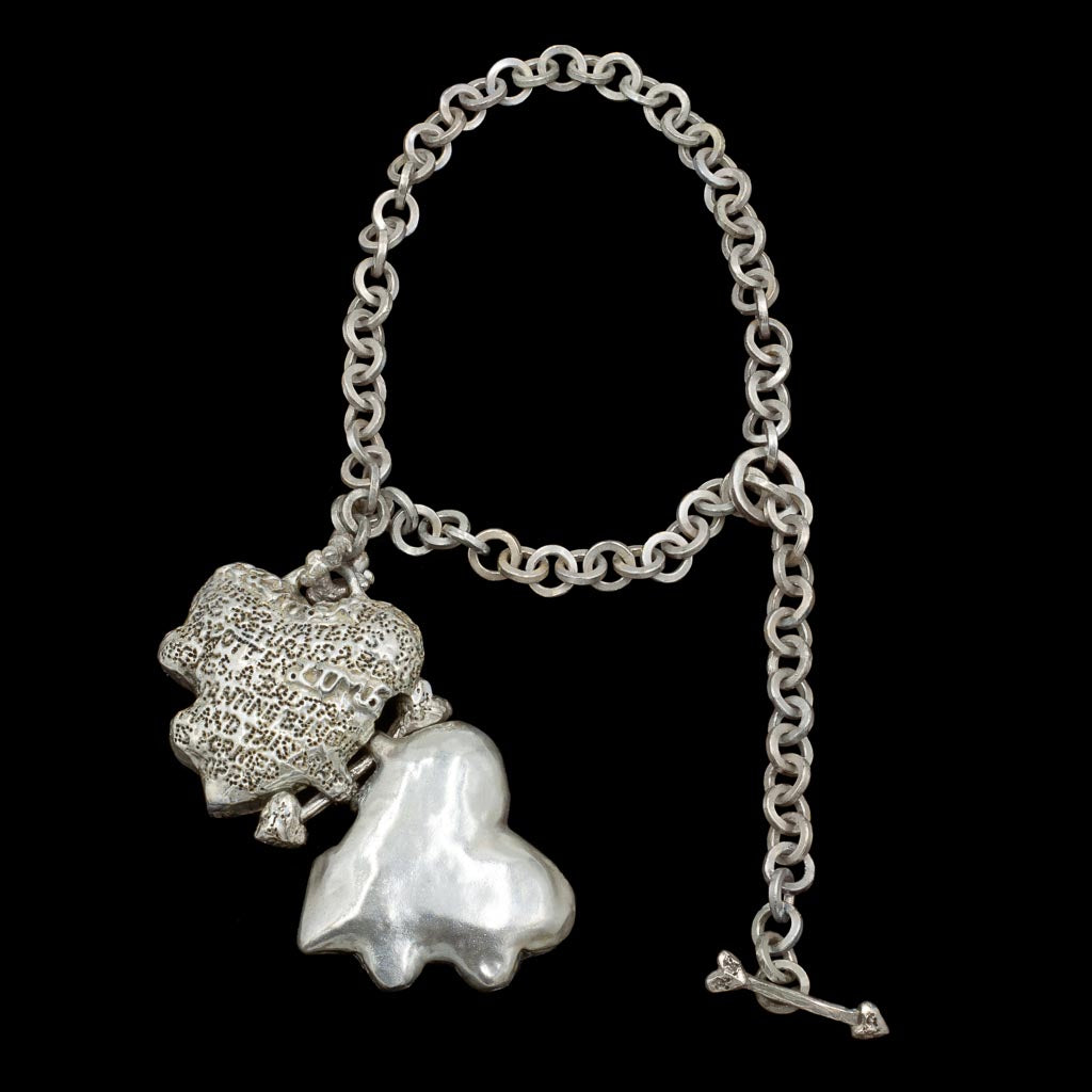 Large Heart Locket on Chainmaille