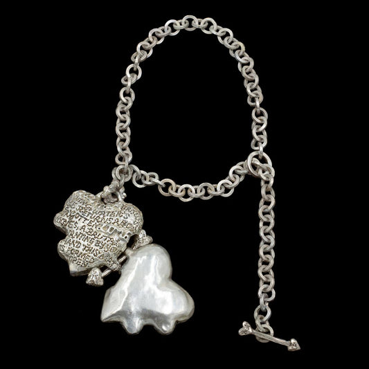 Large Heart Locket on Chainmaille