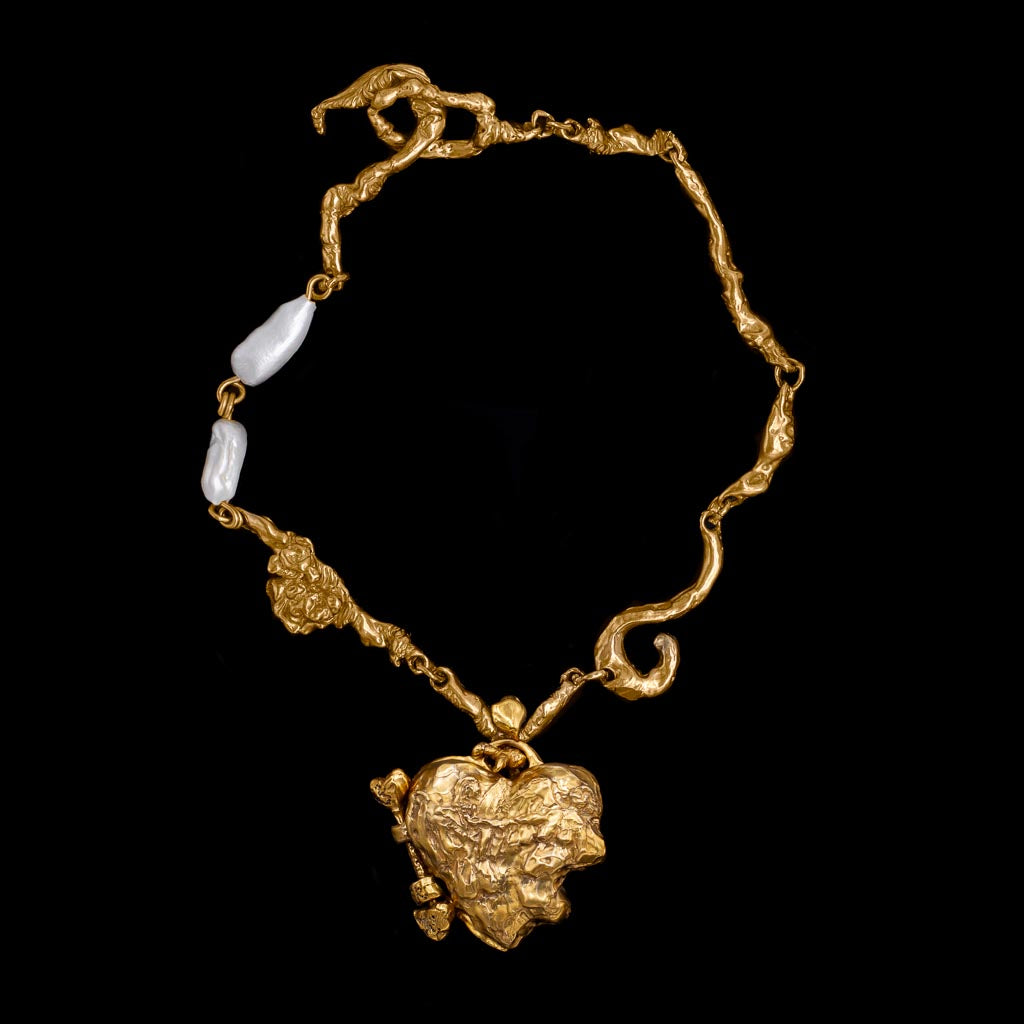 Large Heart Locket on Bespoke Curdled Chain