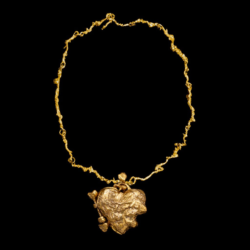 Large Heart Locket on The Standard Curdled Chain