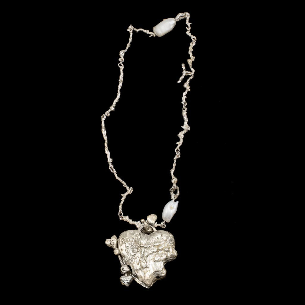 Large Heart Locket on The Standard Curdled Chain