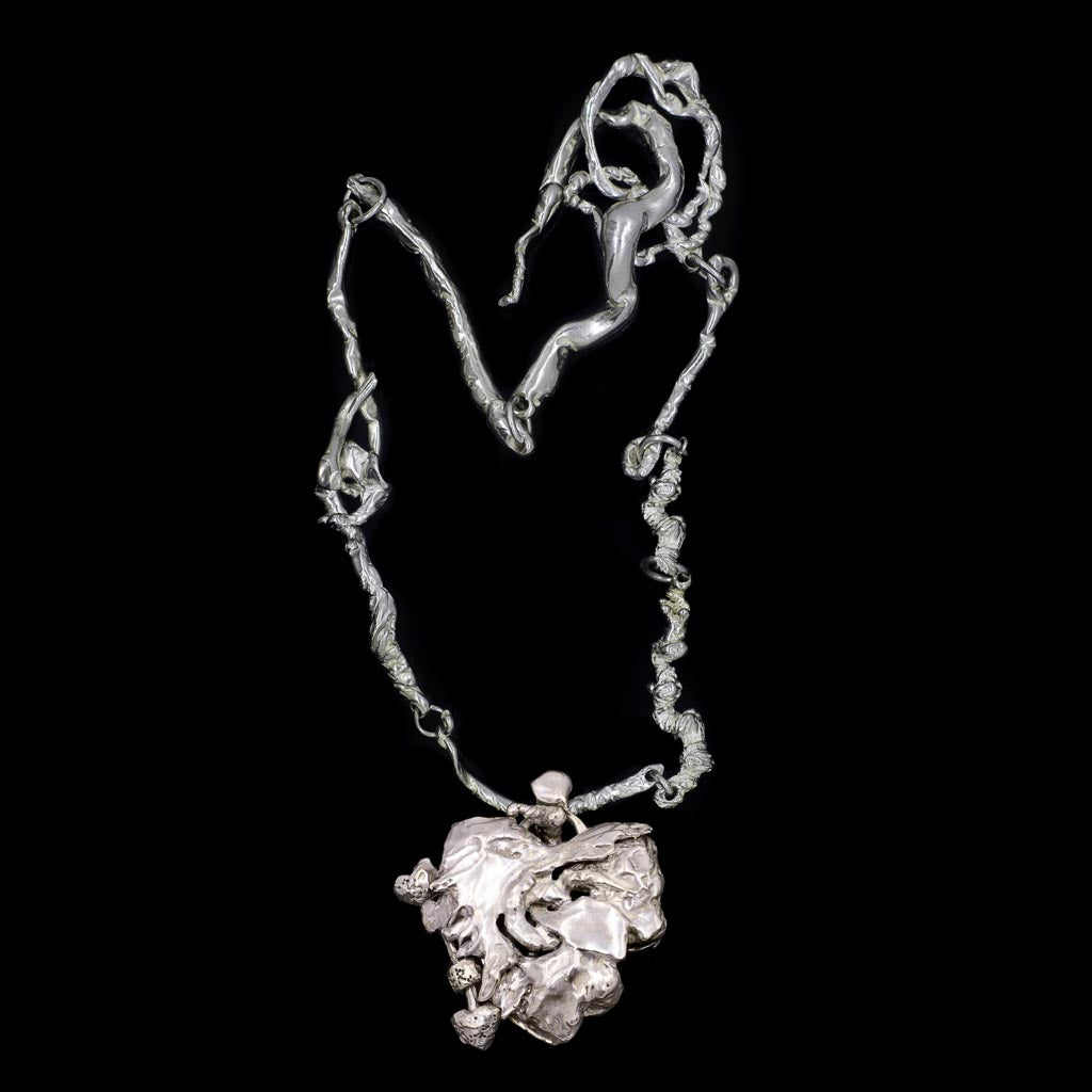 Large Heart Locket on Bespoke Curdled Chain