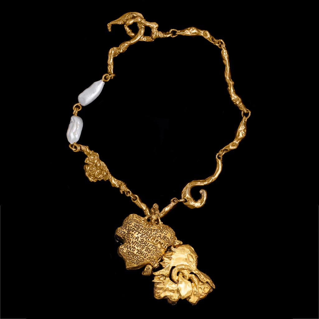Large Heart Locket on Bespoke Curdled Chain