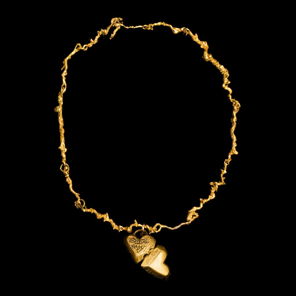 Small Heart Locket on The Standard Curdled Chain