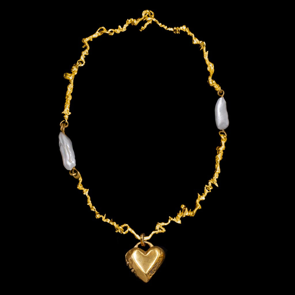 Small Heart Locket on The Standard Curdled Chain