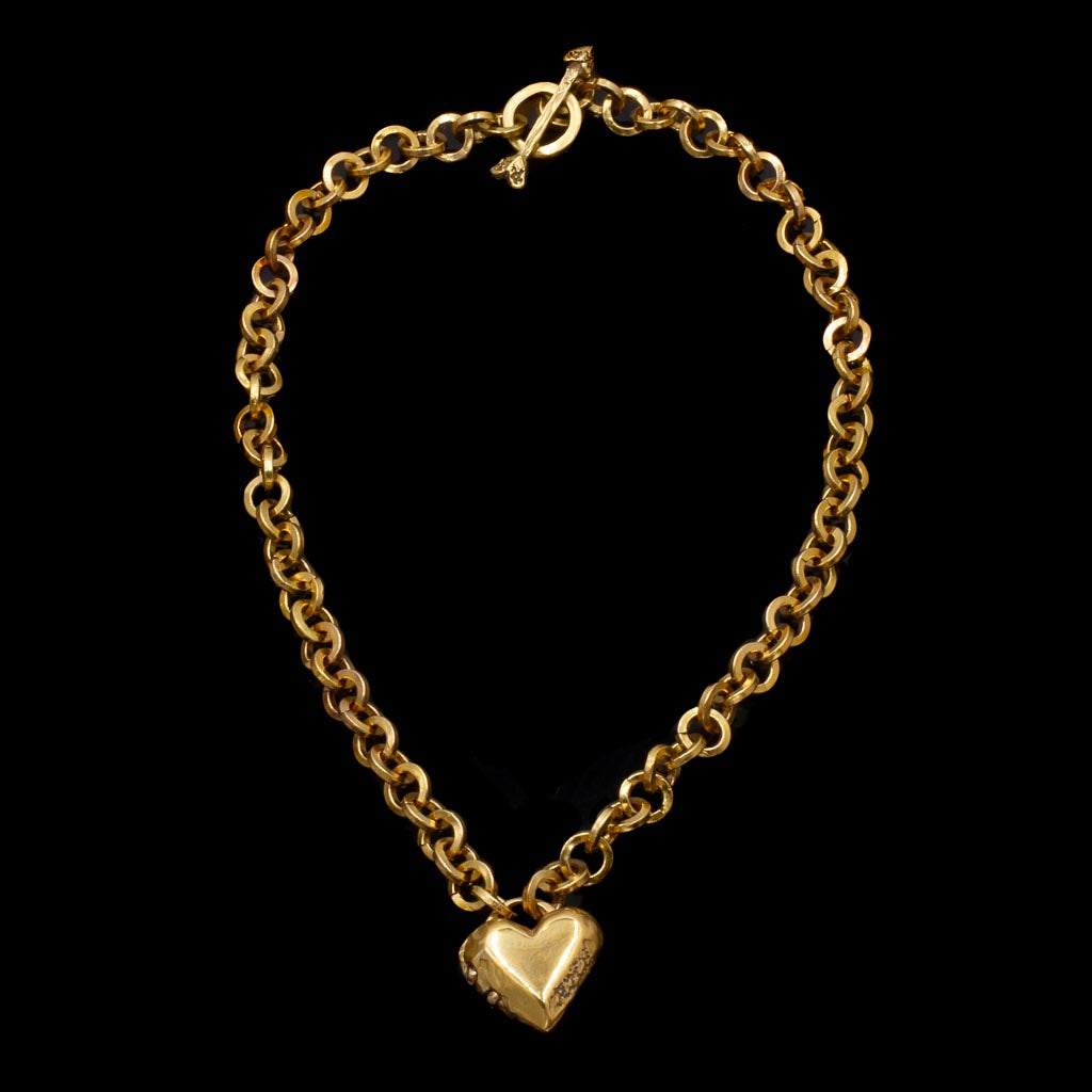 Small Heart Locket on Chainmaille