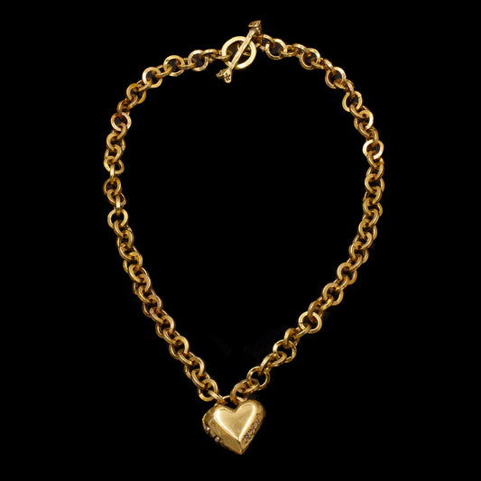 Small Heart Locket on Chainmaille