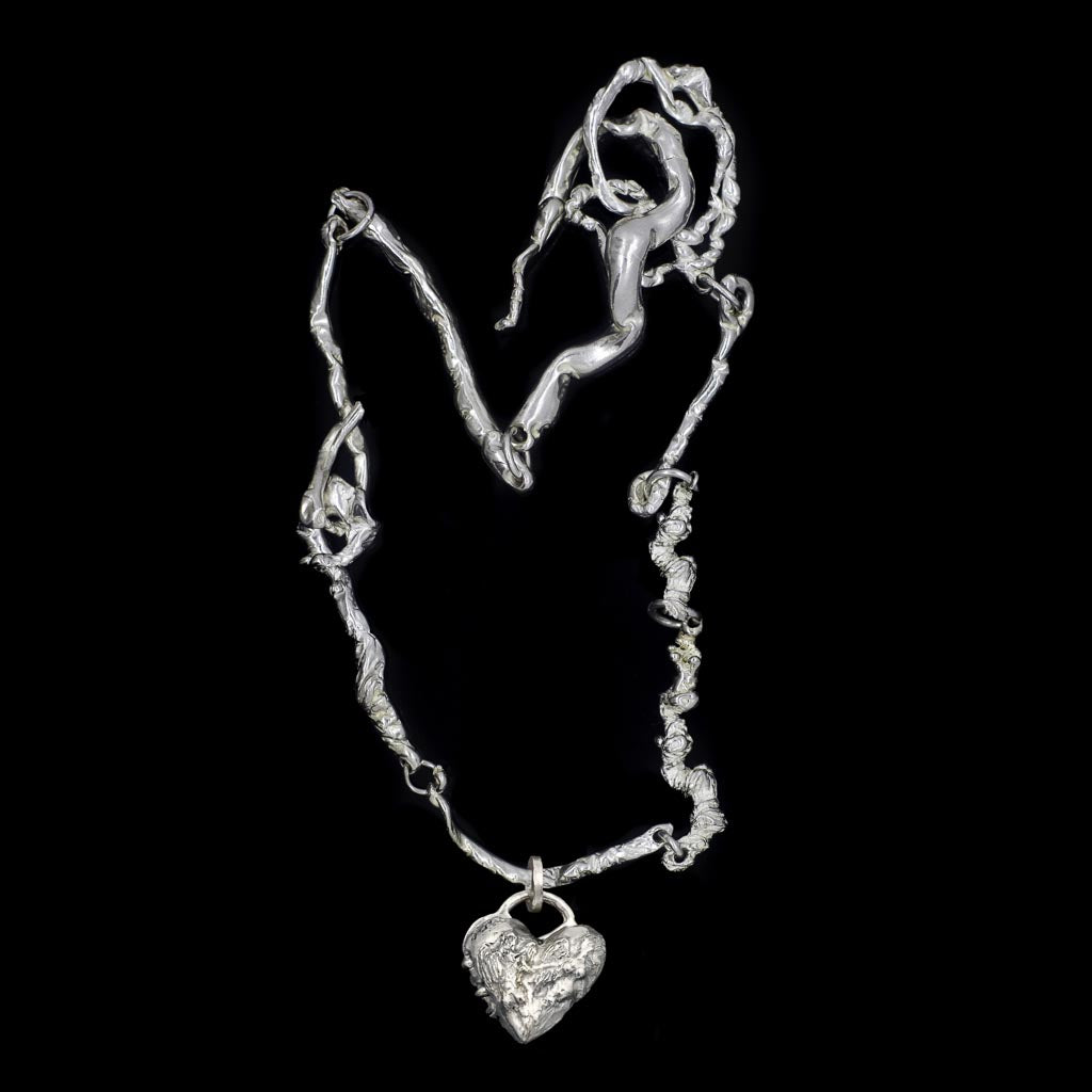 Small Heart Locket on Bespoke Curdled Chain