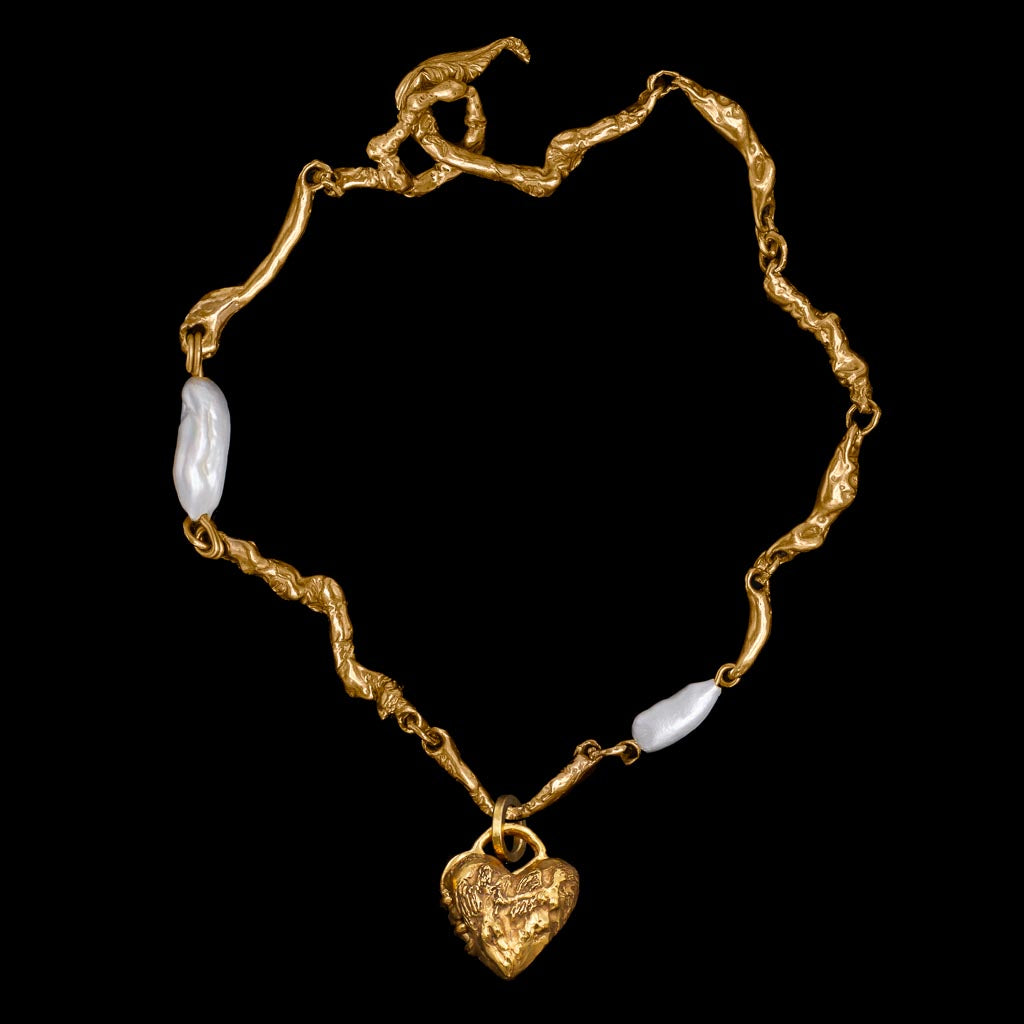 Small Heart Locket on Bespoke Curdled Chain