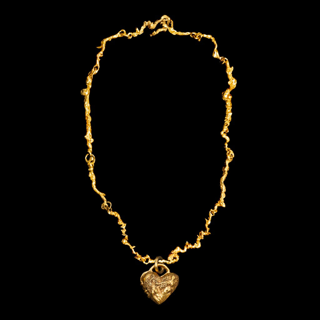 Small Heart Locket on The Standard Curdled Chain