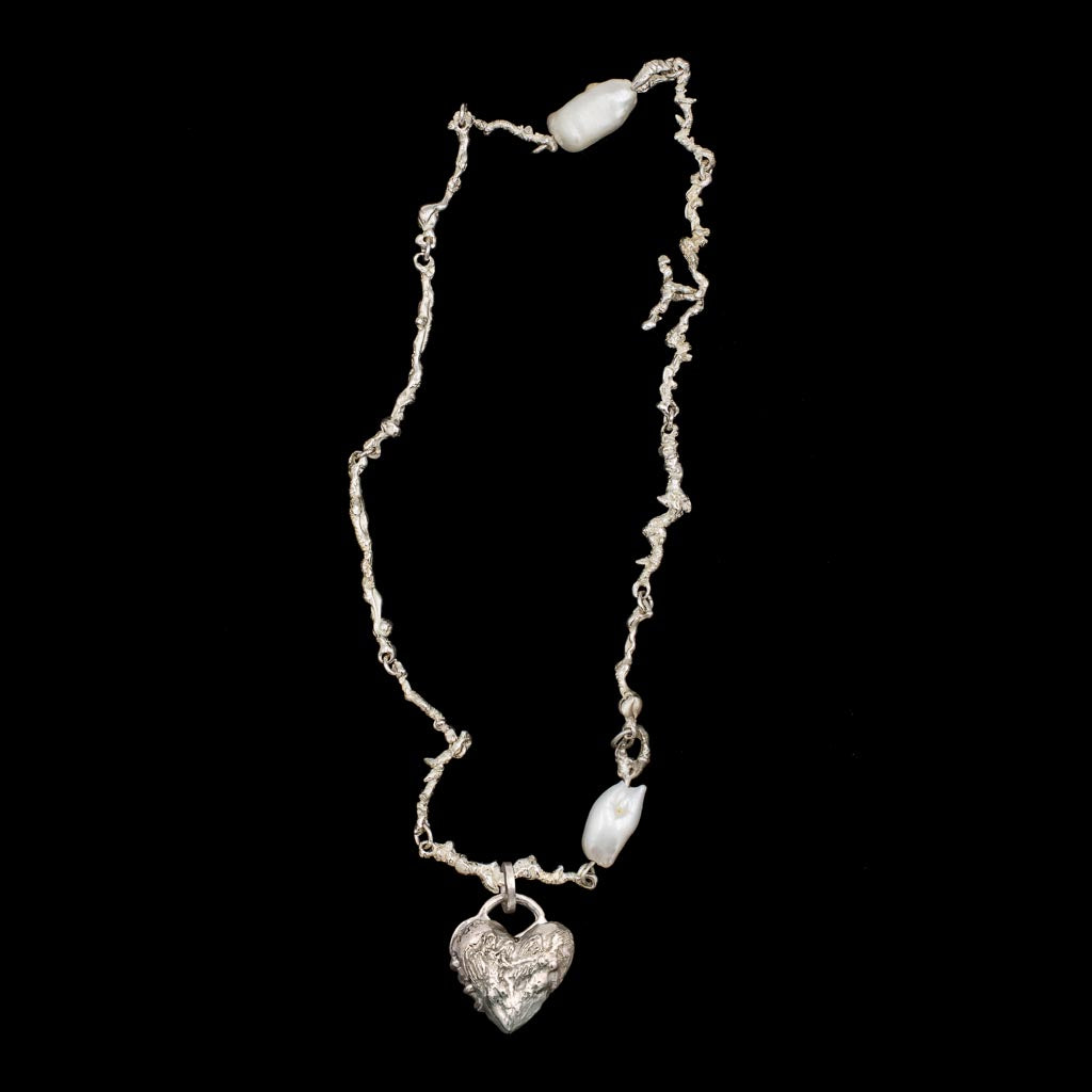 Small Heart Locket on The Standard Curdled Chain