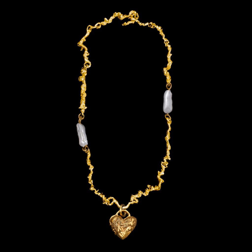 Small Heart Locket on The Standard Curdled Chain