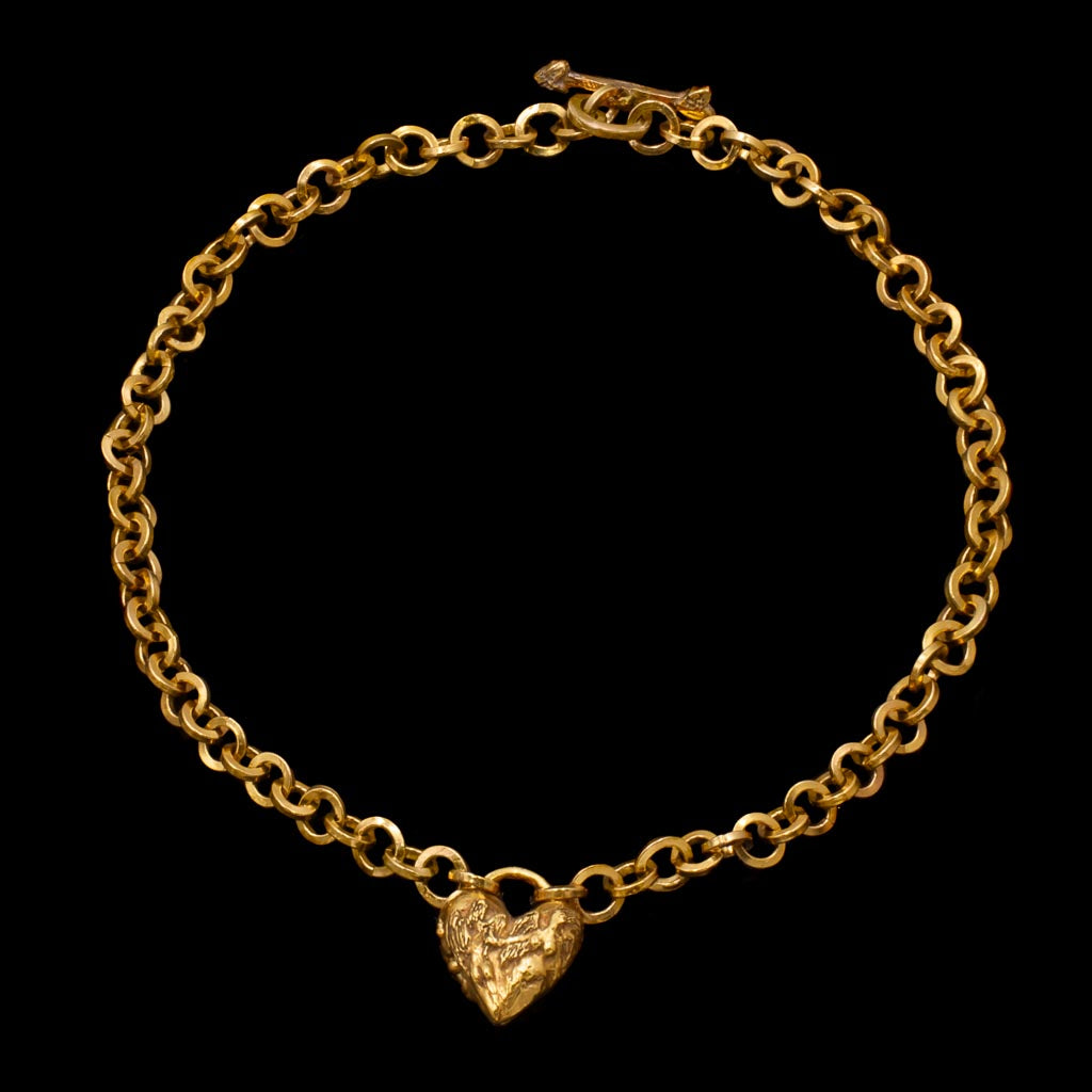 Small Heart Locket on Chainmaille
