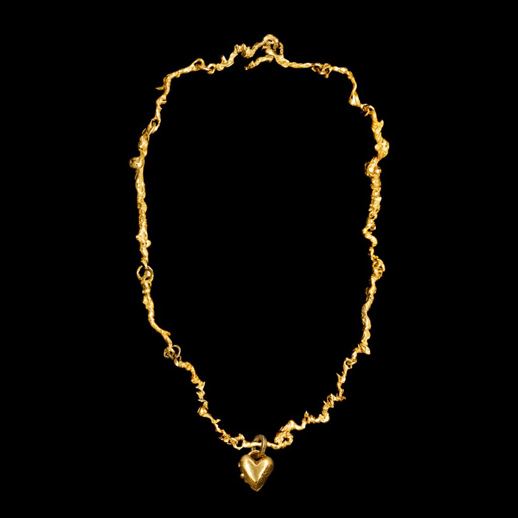 Tiny Heart Locket on The Standard Curdled Chain