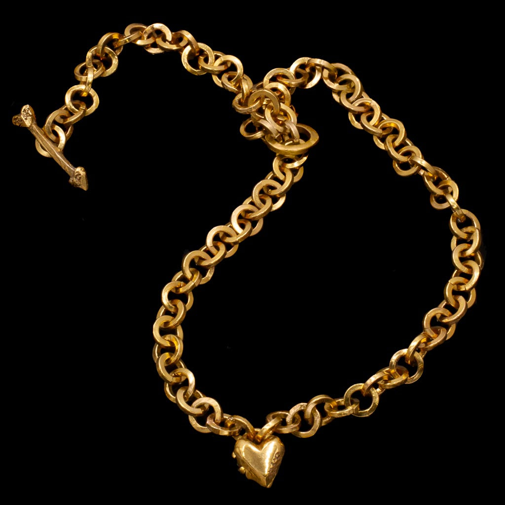 Tiny Heart Locket on Chainmaille