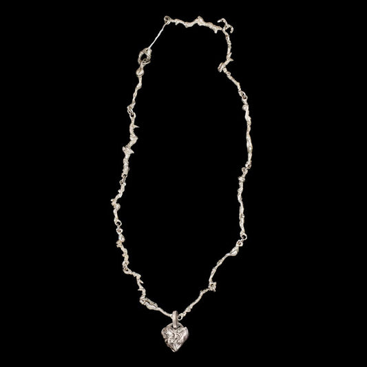 012025 Limited Edition: Tiny Swan Song Locket on The Standard Curdled Chain Silver