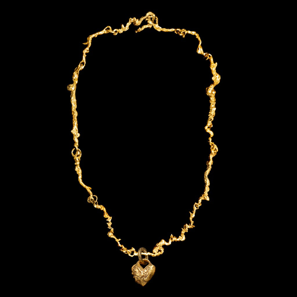 Tiny Heart Locket on The Standard Curdled Chain