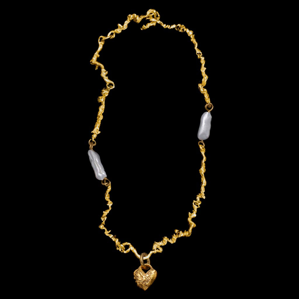 Tiny Heart Locket on The Standard Curdled Chain