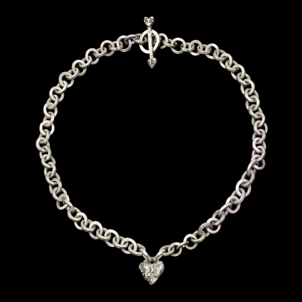 Tiny Heart Locket on Chainmaille