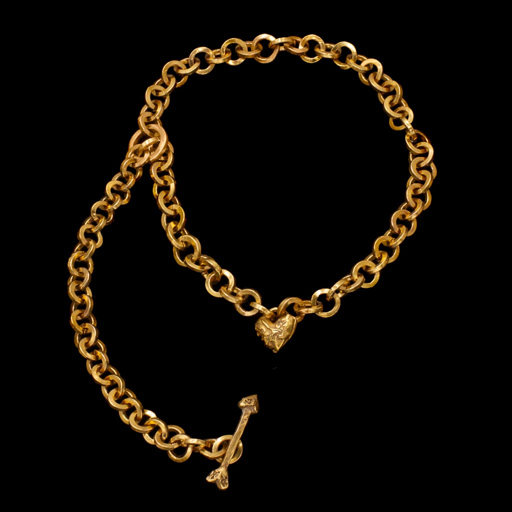 Tiny Heart Locket on Chainmaille