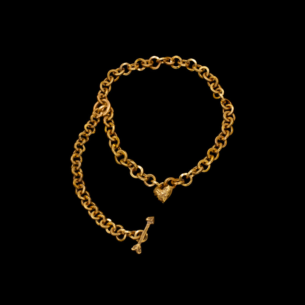 012025 Limited Edition: Tiny Swan Song Locket on Chainmaille Gold