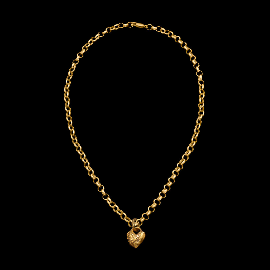 012025 Limited Edition: Tiny Swan Song Locket on Belcher Chain Gold