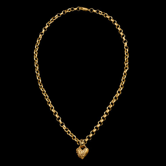 012025 Limited Edition: Tiny Swan Song Locket on Belcher Chain Gold