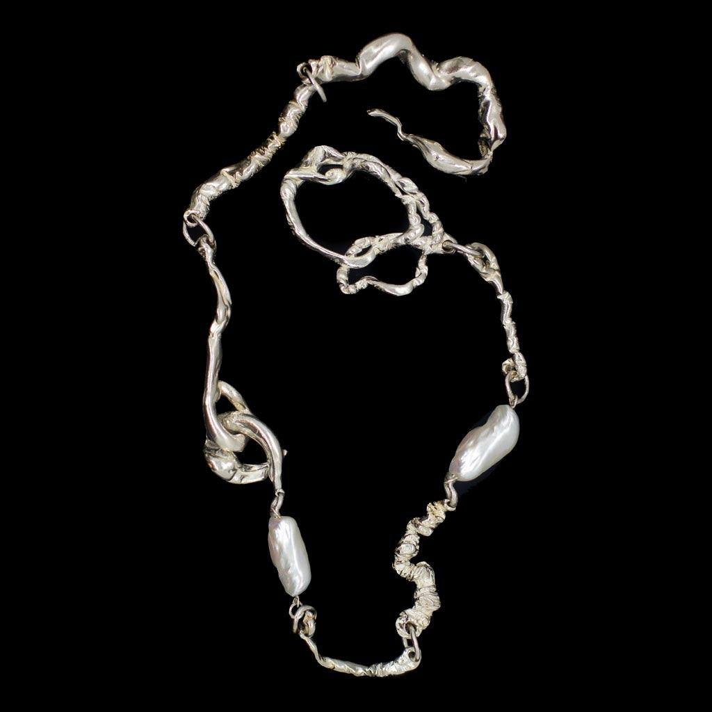 Bespoke Curdled Chain Necklace with Pearls