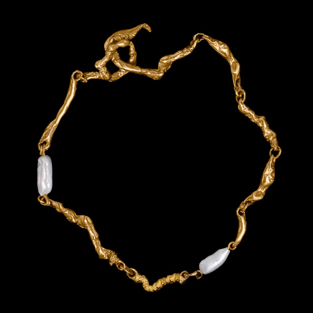 Bespoke Curdled Chain Necklace with Pearls