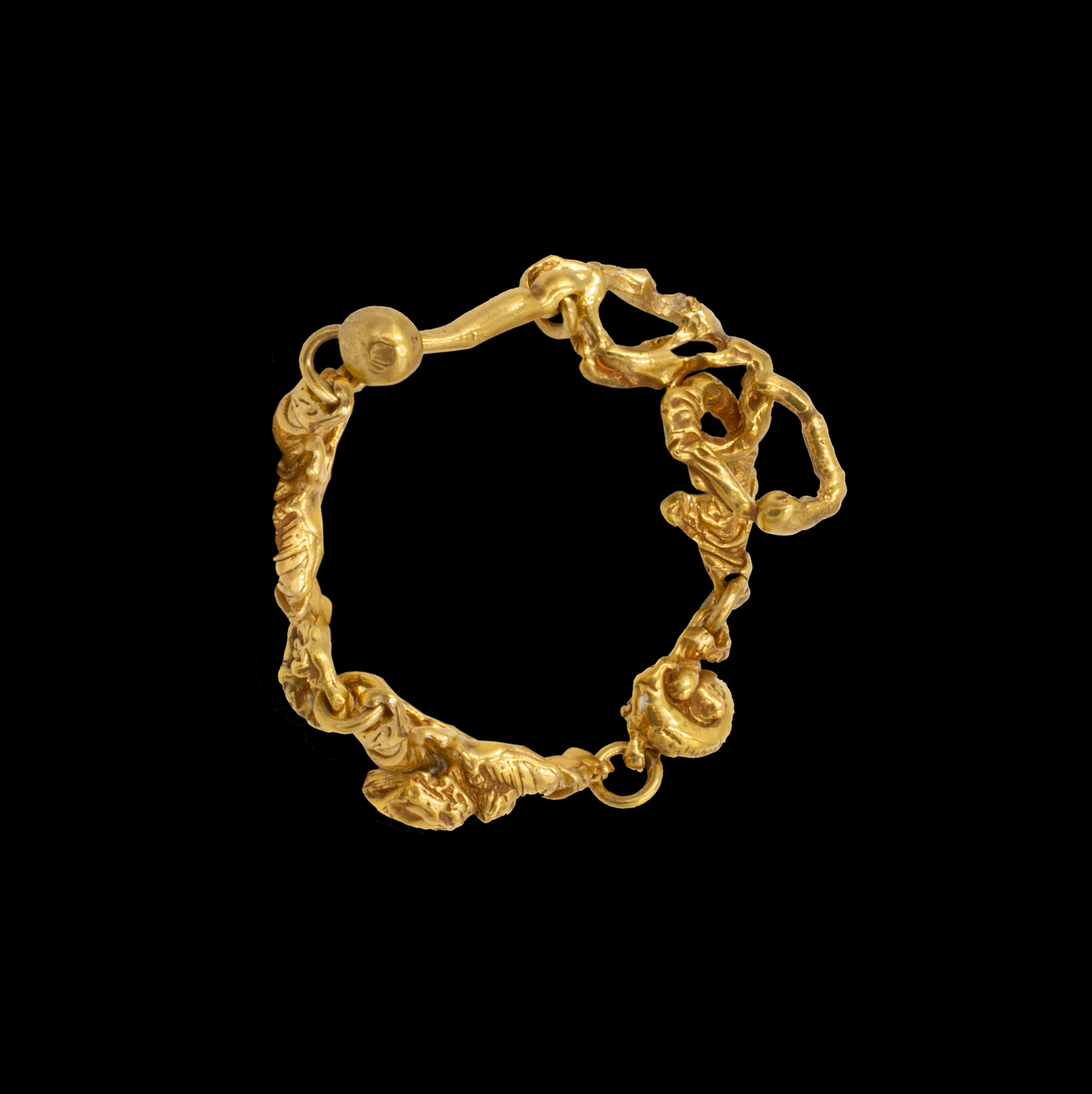 Bespoke Curdled Chain Bracelet Gold