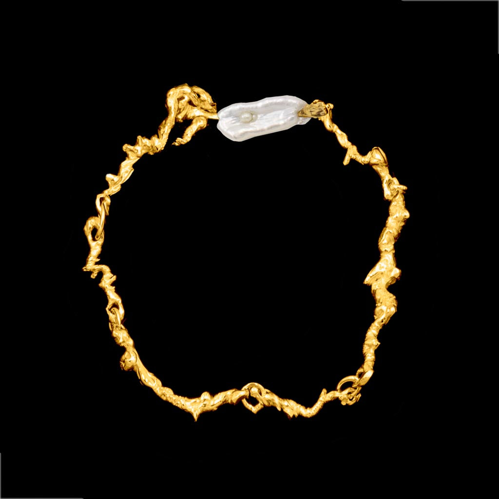 The Standard Curdled Bracelet with Pearl