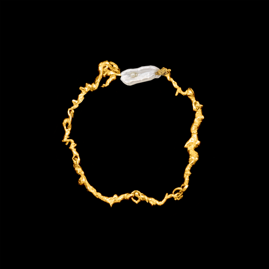 The Standard Curdled Bracelet Gold with Pearl