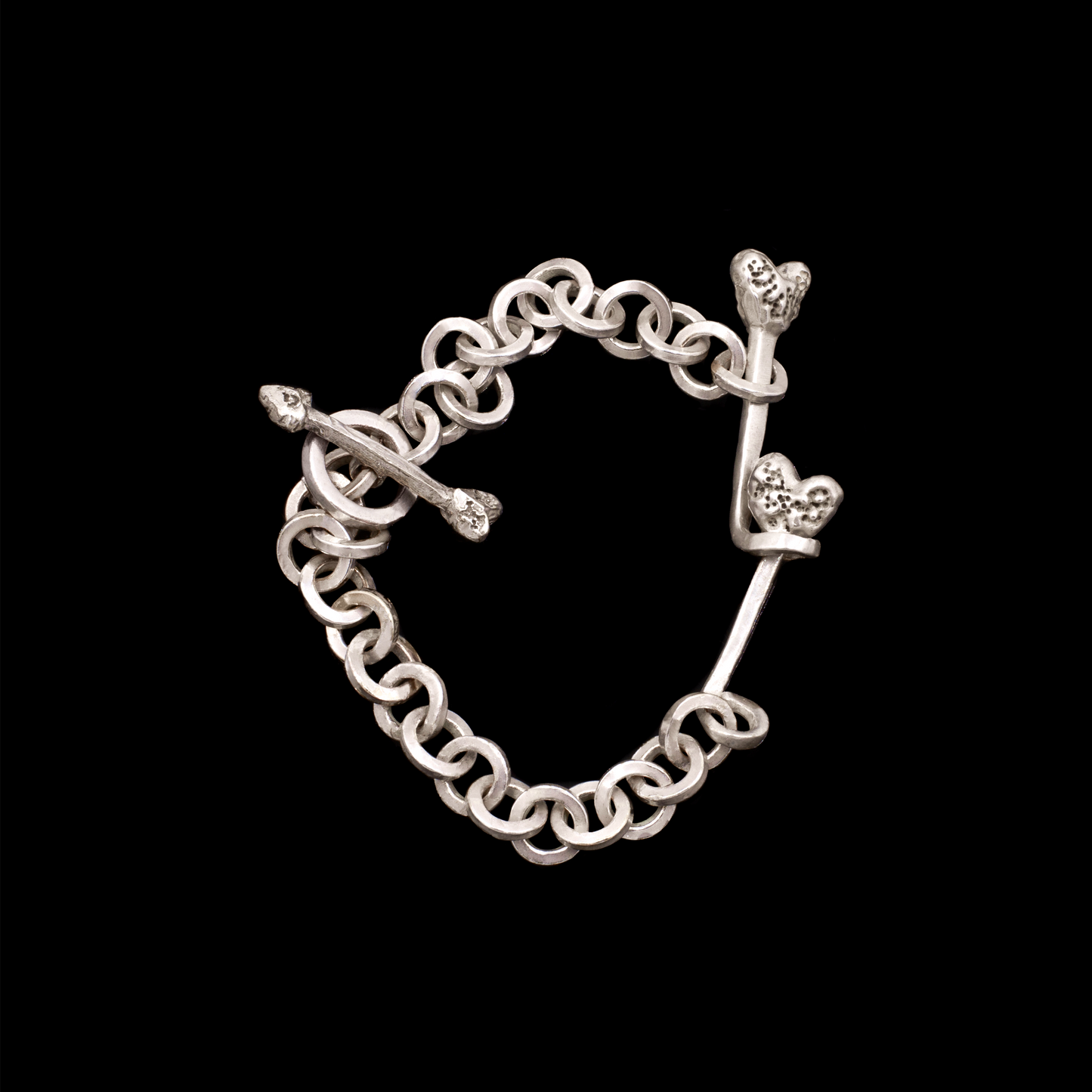 Chainmaille Hearts Bracelet Silver