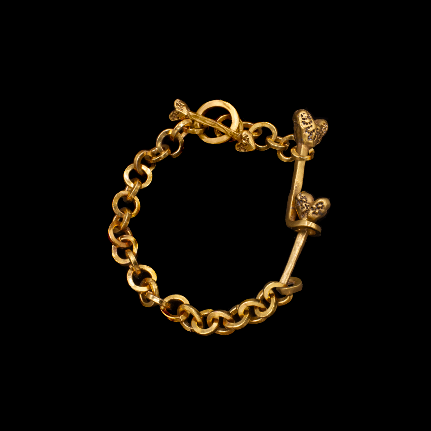 Chainmaille Hearts Bracelet Gold