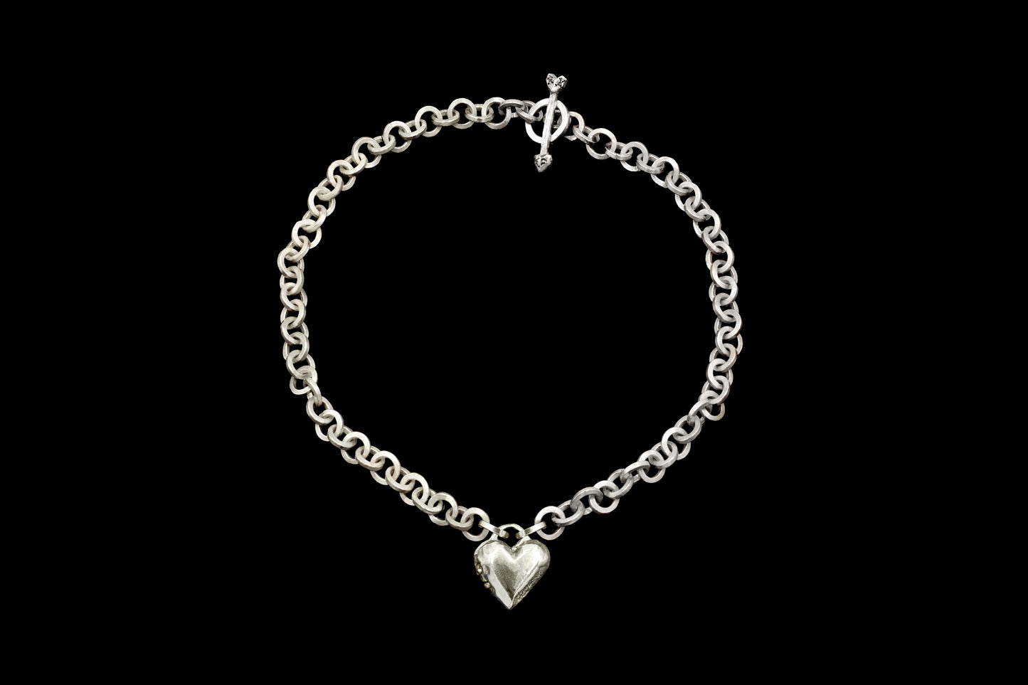 Small Heart Locket on Chainmaille