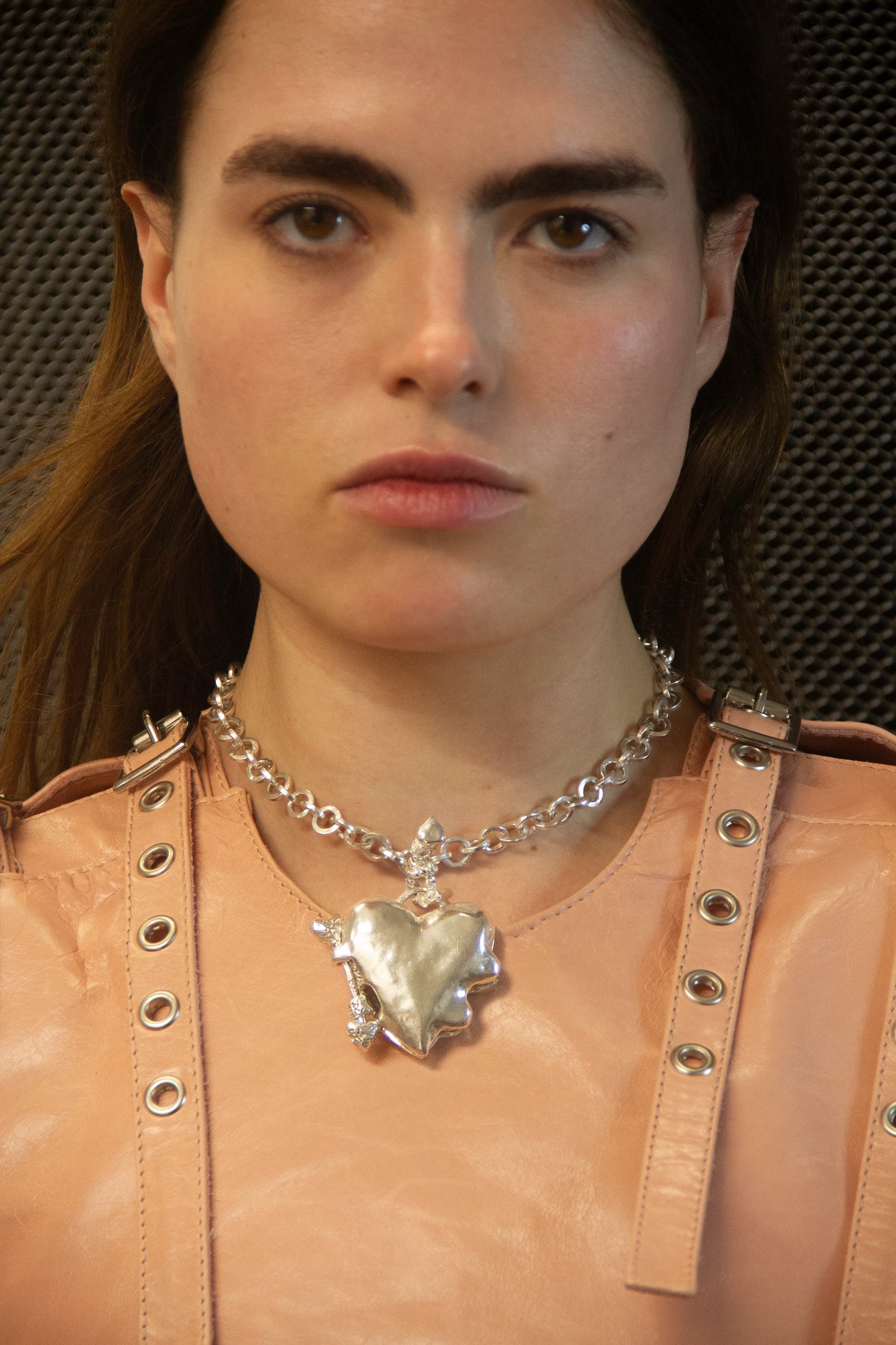 Large Heart Locket on Chainmaille